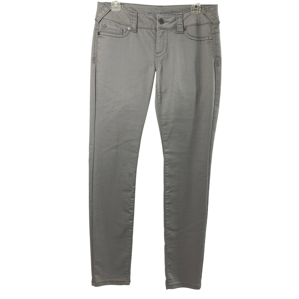 Maurices Jeans Women M 31" W‎ Gray Denim Skinny Mid Rise Stretch Pants Casual